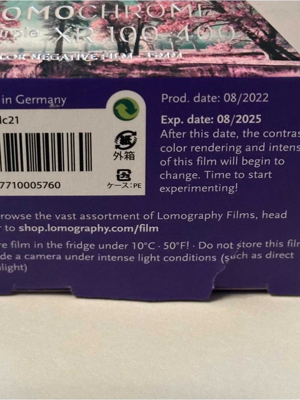 Lomography LomoChrome Purple XR 35mm Color Neg Film Creative Photography EXP8/25